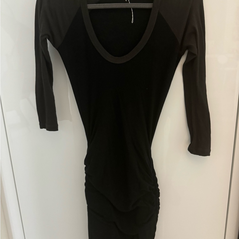 Cotton stretch rouched side dress